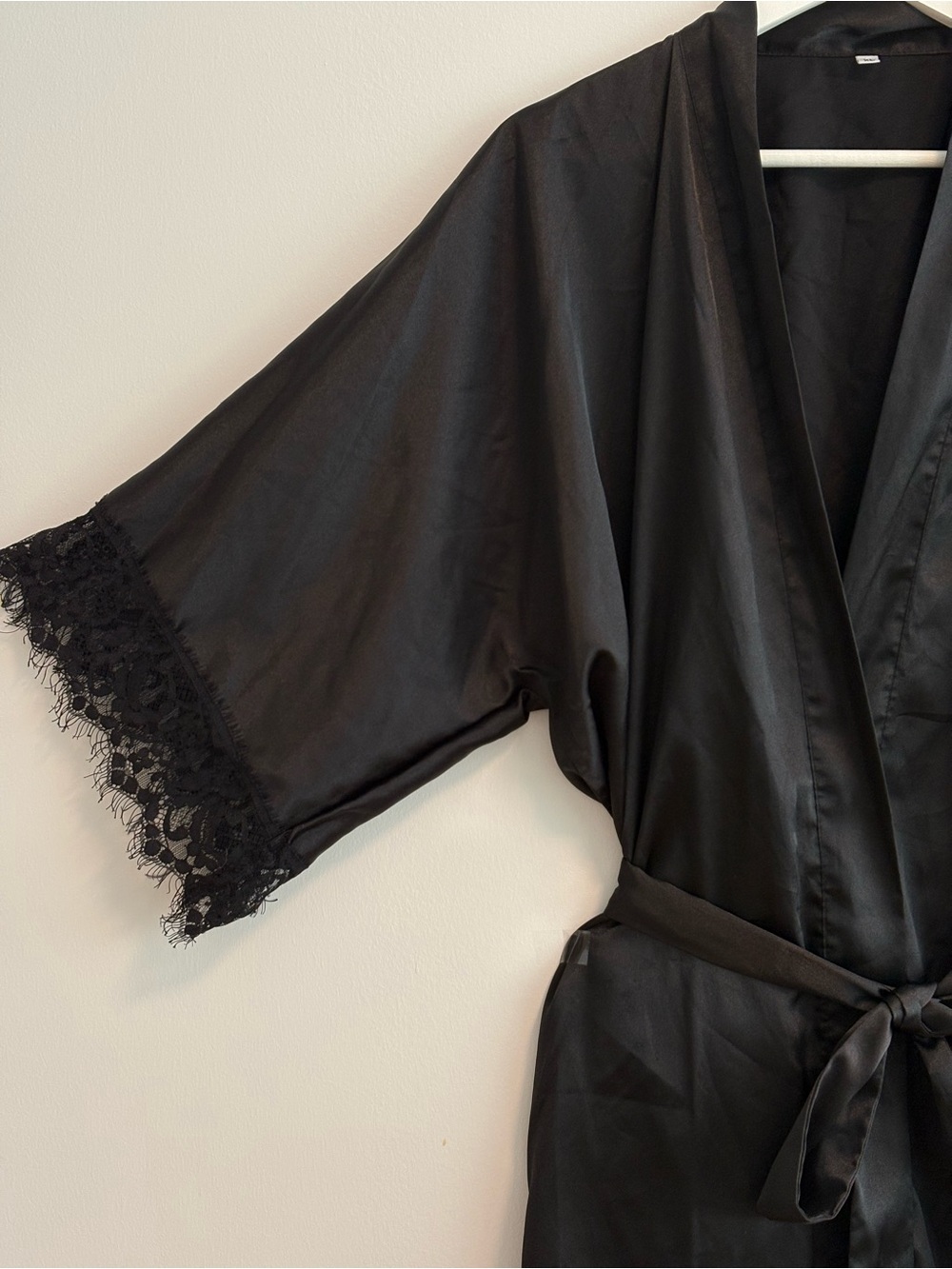 Satin Lace-Trim Robe - Picture 5 of 10